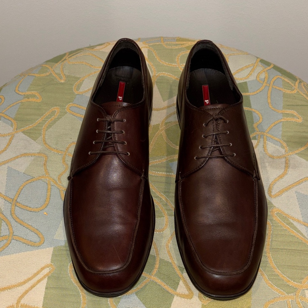 Prada Brown Leather Oxfords